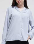 Connexion Long Sleeve Blouse Skipper Neck