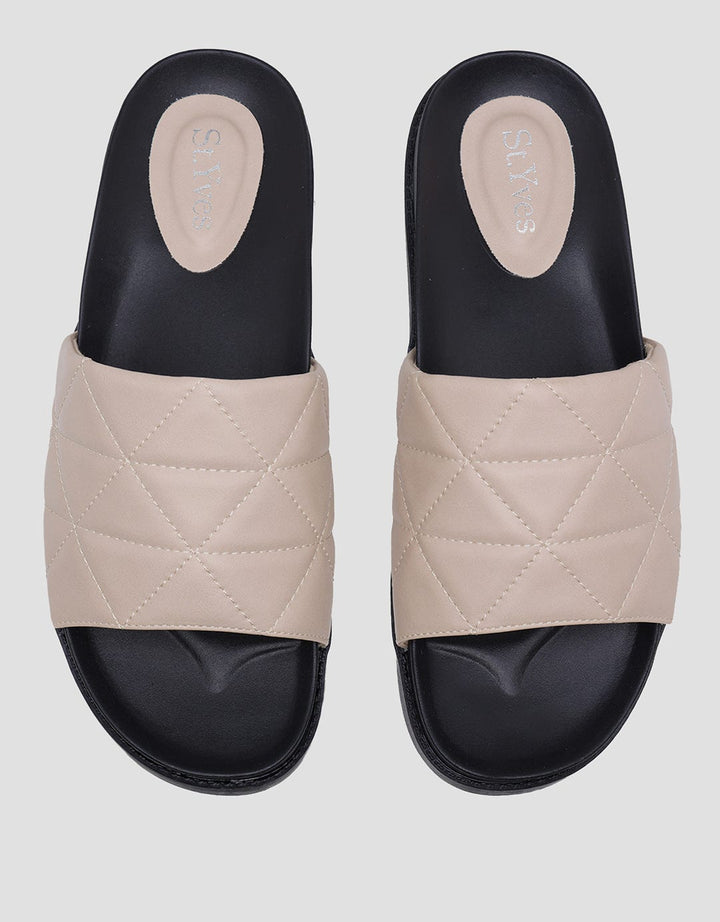 St. Yves Quilted Strap Sandal Slipper Wanita
