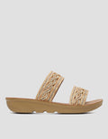 St. Yves Texture Braid Sandal Wedges Wanita