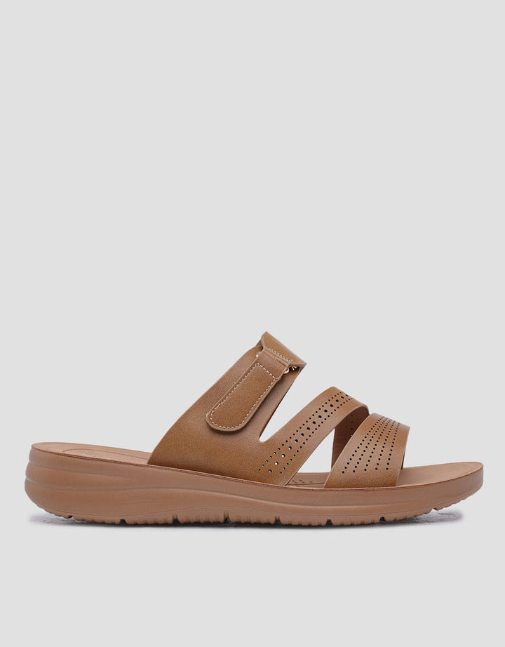 St. Yves Wq49 Velcro Strap Sandal Slipper Wanita