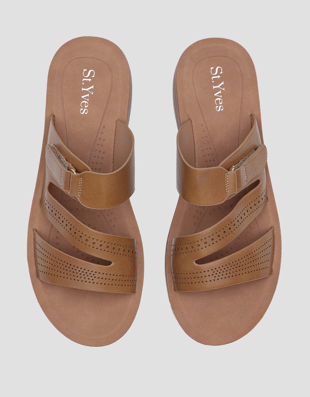 St. Yves Wq49 Velcro Strap Sandal Slipper Wanita