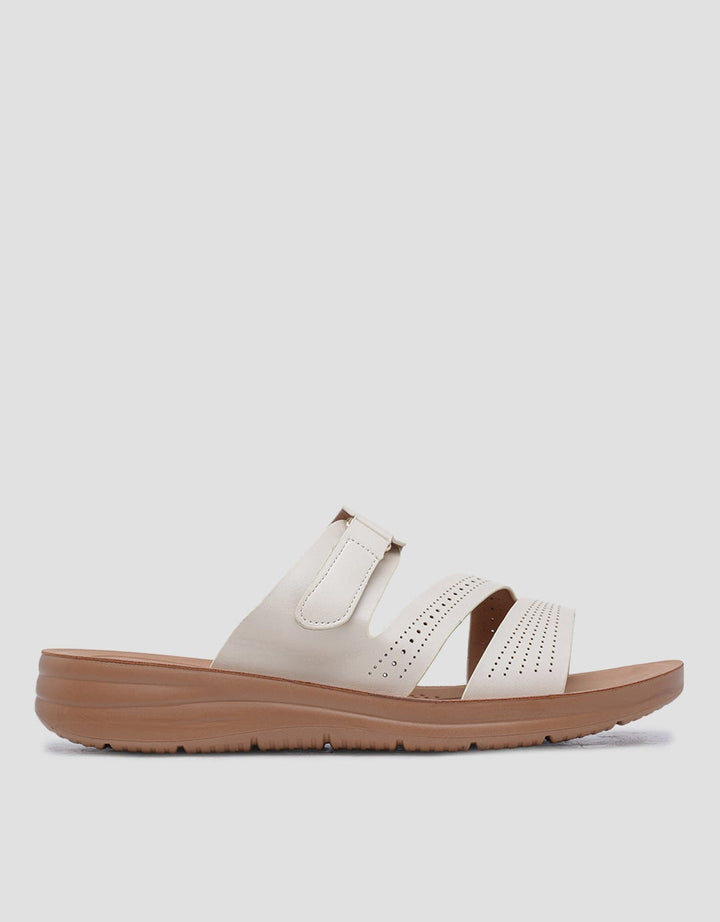 St. Yves Wq49 Velcro Strap Sandal Slipper Wanita
