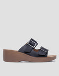 St. Yves Wq52 Double Buckle Strap Sandal Slipper Wanita