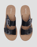 St. Yves Wq52 Double Buckle Strap Sandal Slipper Wanita
