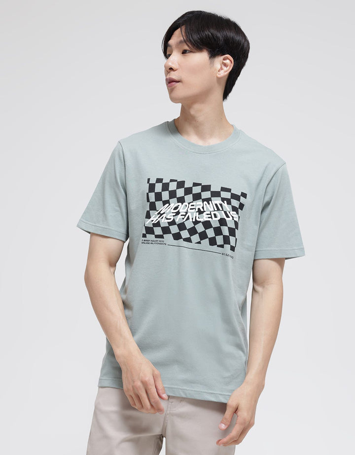 American Jeans Checker Print Basic Kaos Pria