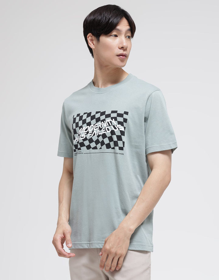 American Jeans Checker Print Basic Kaos Pria