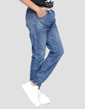 Nevada Long Denim Pants Wrinkle Rib Marbling Washing
