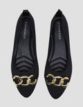 Connexion Buckle Gold Sepatu Flat Wanita