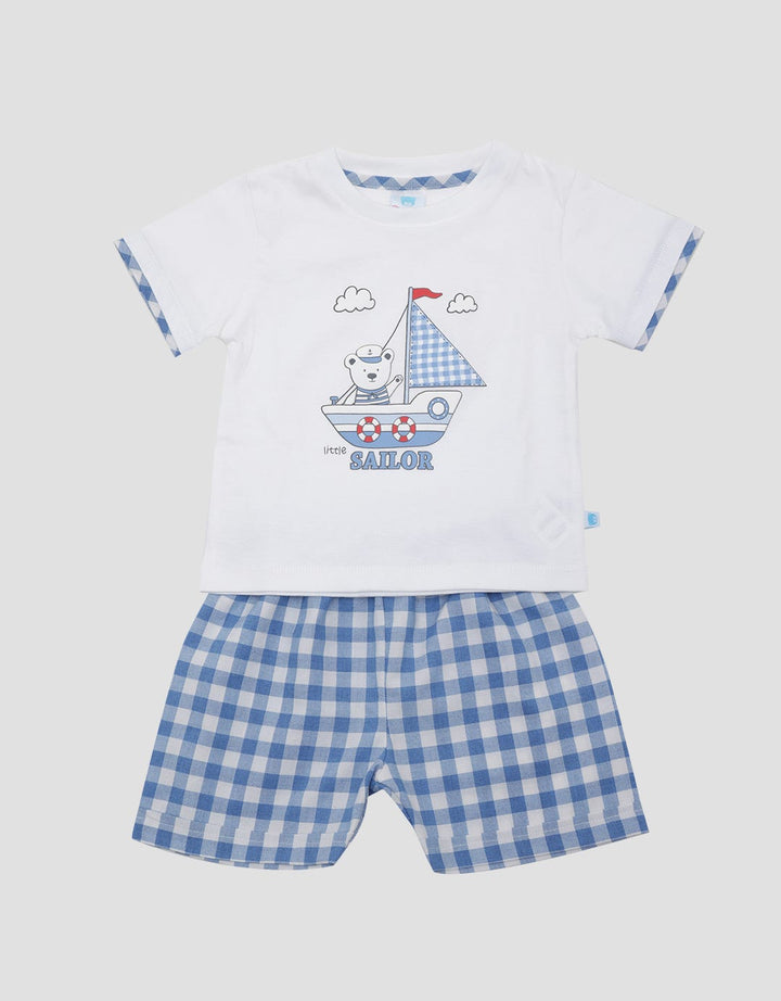 Pipiniko Set Boys Combi Woven Short Bear Sailor