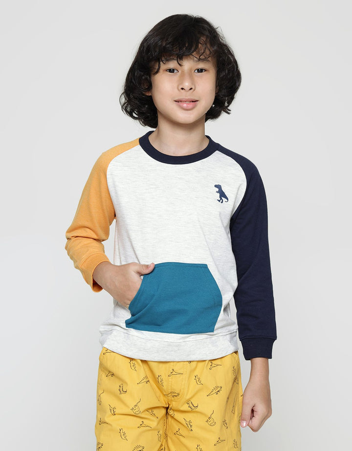 Little M Terry Dino Sweater Anak Laki-laki