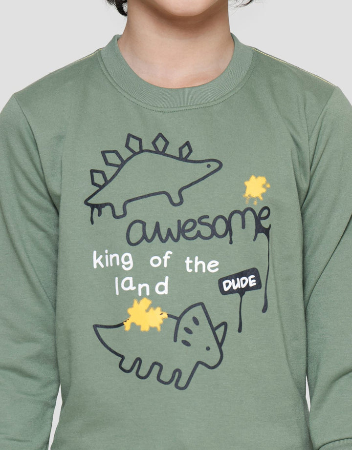 Little M Awesome Dino Sweater Anak Laki-laki
