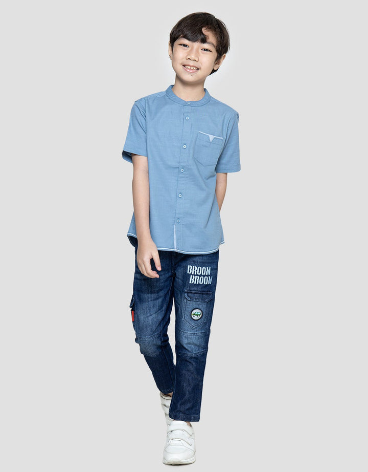 Little M Solid Slub Boys Koko Shirt