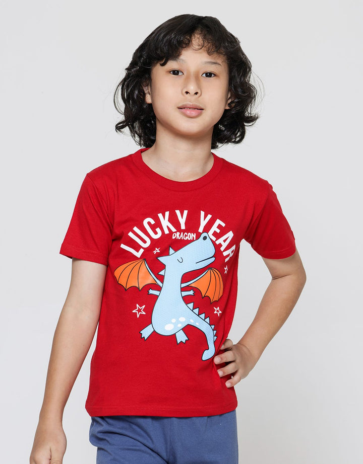 Little M Kaos Lengan Pendek Anak Laki-laki Seasonal Cny Lucky Year