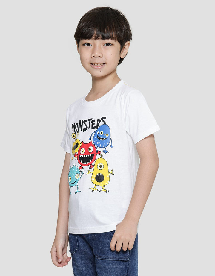 Little M Kaos Lengan Pendek Anak Laki-laki Print Monster