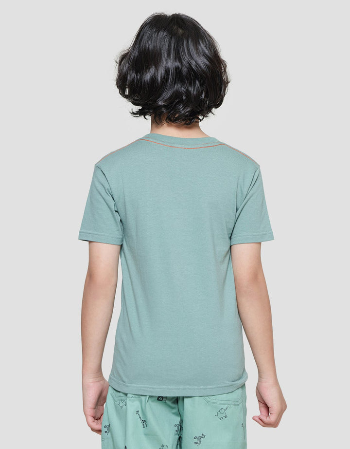 Little M Dino Gunung Kaos Lengan Pendek Anak Laki-Laki