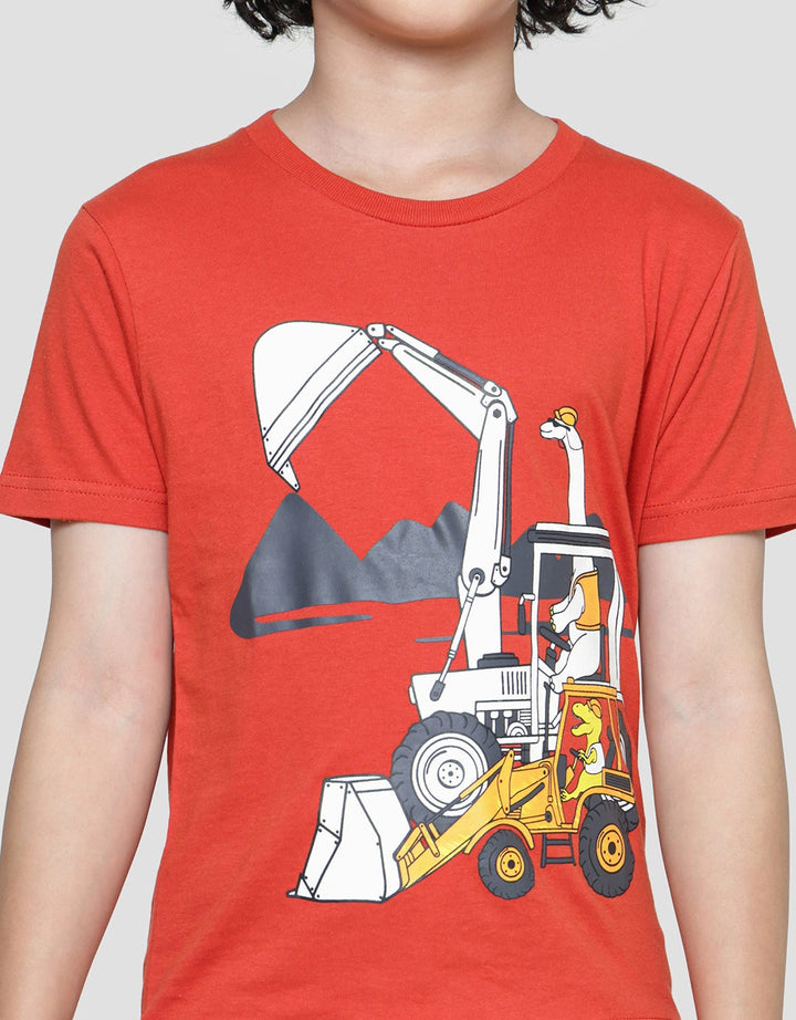 Little M Dino Truck Kaos Anak Laki-laki