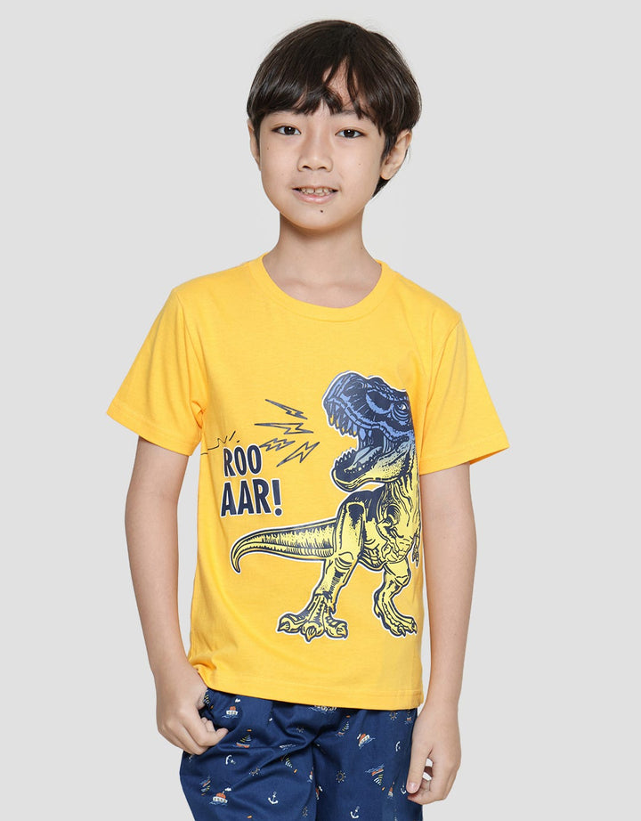 Little M Kaos Lengan Pendek Anak Laki-laki Print Dino