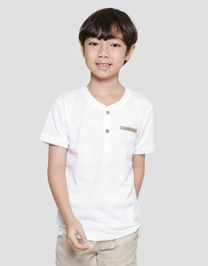 Little M Kaos Henley Texture Wafer Anak Laki-laki