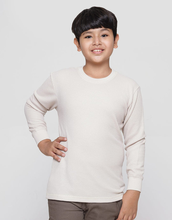 Nevada Long Sleeve Solid Textured Waffle