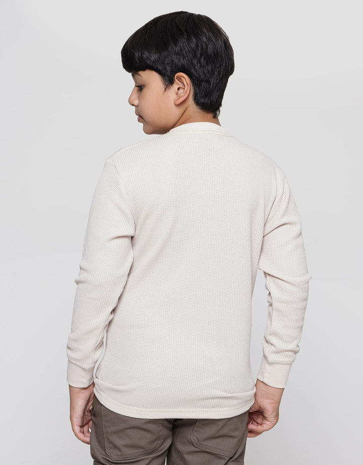 Nevada Long Sleeve Solid Textured Waffle