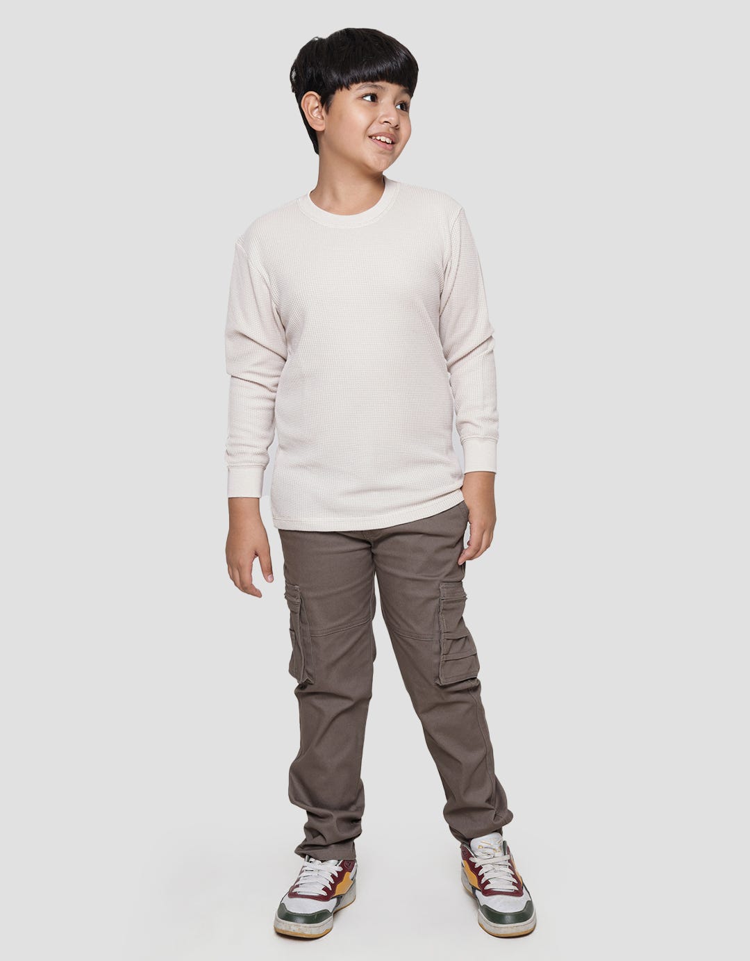 Nevada Long Sleeve Solid Textured Waffle