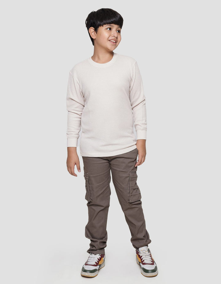 Nevada Long Sleeve Solid Textured Waffle