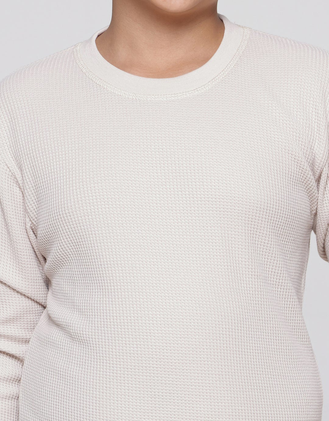 Nevada Long Sleeve Solid Textured Waffle