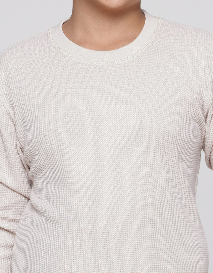 Nevada Long Sleeve Solid Textured Waffle