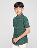 Nevada Slub Geometri Print Kemeja Anak Laki-laki