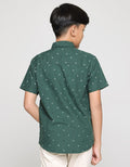 Nevada Slub Geometri Print Kemeja Anak Laki-laki