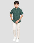Nevada Slub Geometri Print Kemeja Anak Laki-laki