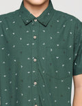Nevada Slub Geometri Print Kemeja Anak Laki-laki