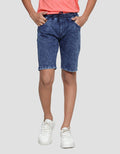 Nevada Denim Shorts Terry Karet Washing Anak laki-laki