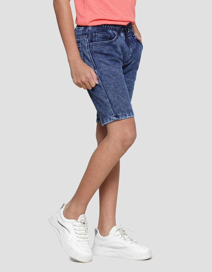 Nevada Denim Shorts Terry Karet Washing Anak laki-laki