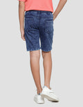 Nevada Denim Shorts Terry Karet Washing Anak laki-laki