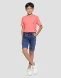 Nevada Denim Shorts Terry Karet Washing Anak laki-laki