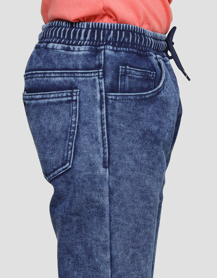 Nevada Denim Shorts Terry Karet Washing Anak laki-laki