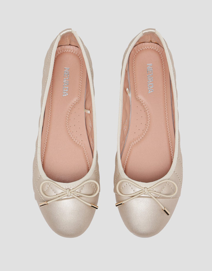 Nevada Ballerina Quilted Sepatu Flat Wanita