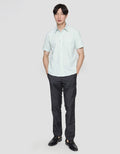 Stanley Adams Short Sleeve Shirt Slim Oxford Slub Cvc