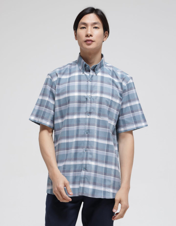Stanley Adams Short Sleeve Shirt Regular Medium Checks