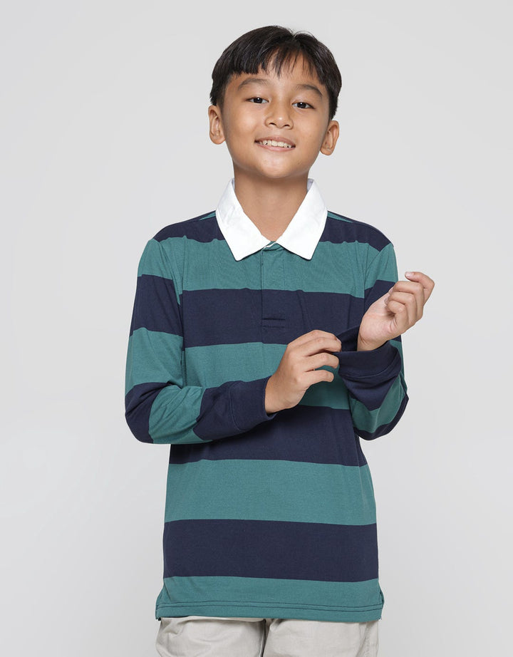 Nevada Stripe Polo Kalos Lengan Panjang Anak Laki-laki