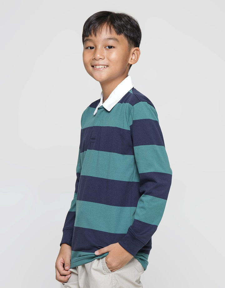 Nevada Stripe Polo Kalos Lengan Panjang Anak Laki-laki
