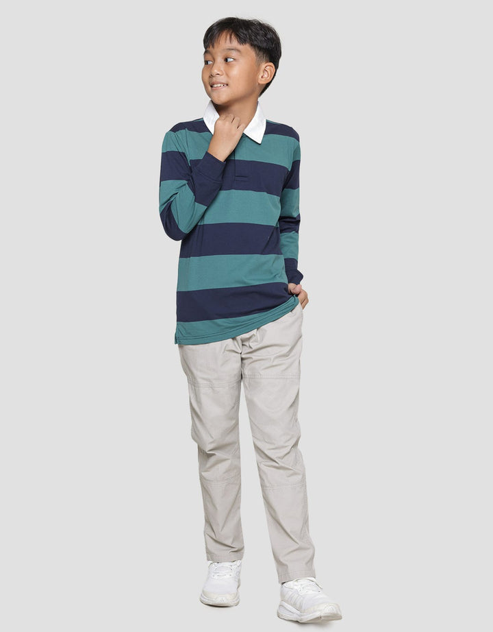 Nevada Stripe Polo Kalos Lengan Panjang Anak Laki-laki