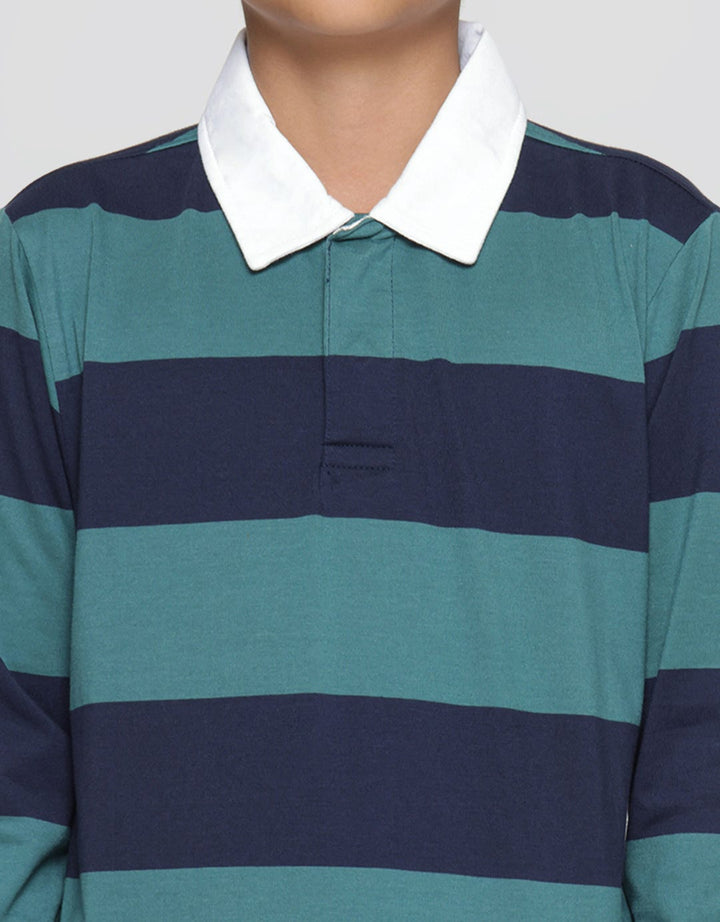 Nevada Stripe Polo Kalos Lengan Panjang Anak Laki-laki