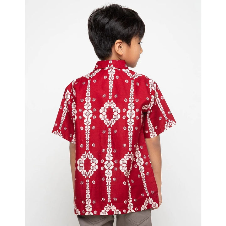 Arjuna Weda Children's Batik Shirt Kawung Baris