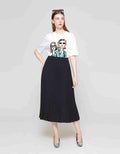 ZES Rok Pleats Wanita Midi MELWB003