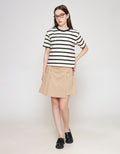 ZES Interlock Crop Stripe Tee Kaos Wanita CRLVT038
