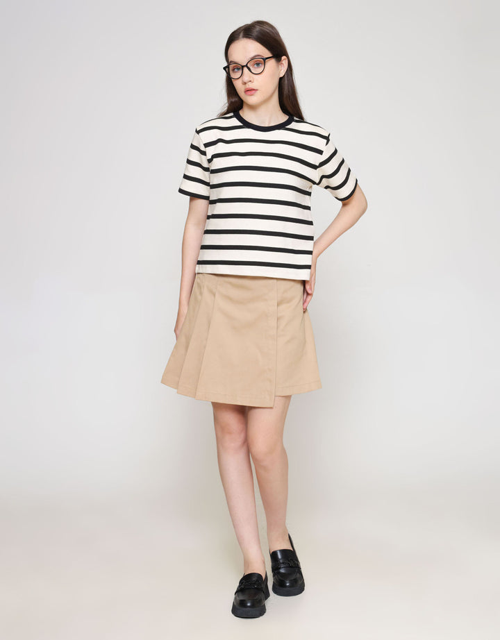 ZES Interlock Crop Stripe Tee Kaos Wanita CRLVT038