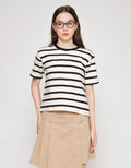 ZES Interlock Crop Stripe Tee Kaos Wanita CRLVT038