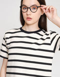 ZES Interlock Crop Stripe Tee Kaos Wanita CRLVT038